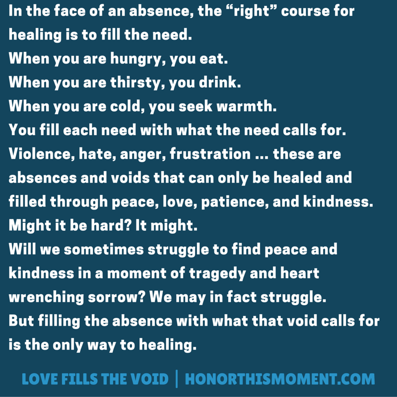In the face of an absence, the “right” course is to fill the need.When you are hungry, you eat.When%2